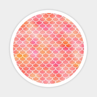 Pink, Orange, Yellow Mermaid Print Magnet